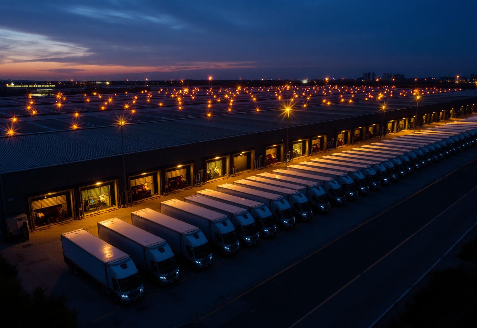 P&L Transit Logistics fleet at the loading docks