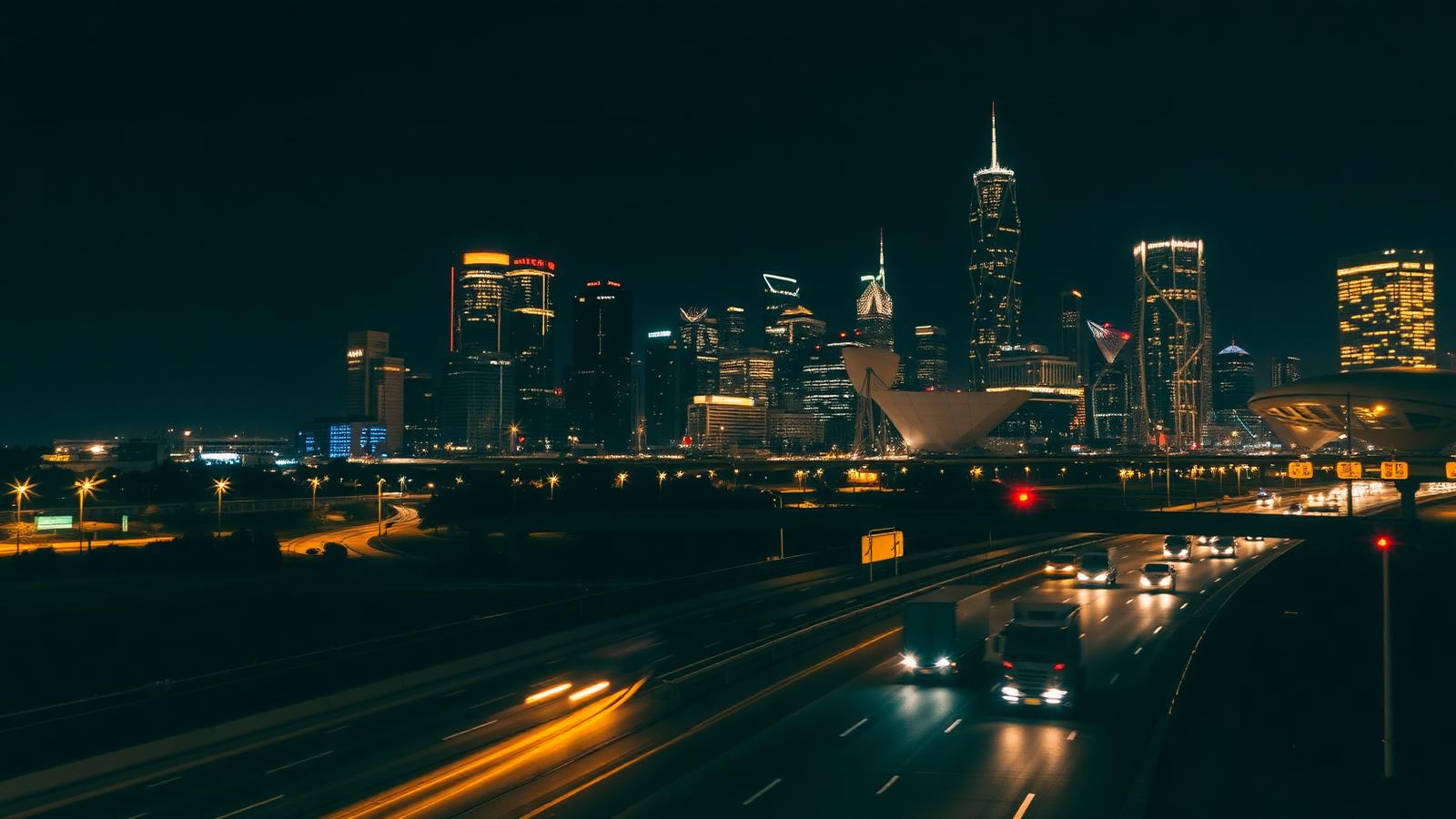 Houston Texas skyline at night